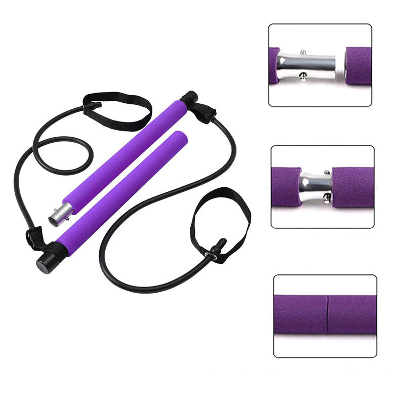 Portable Pilates Bar with resistance bands