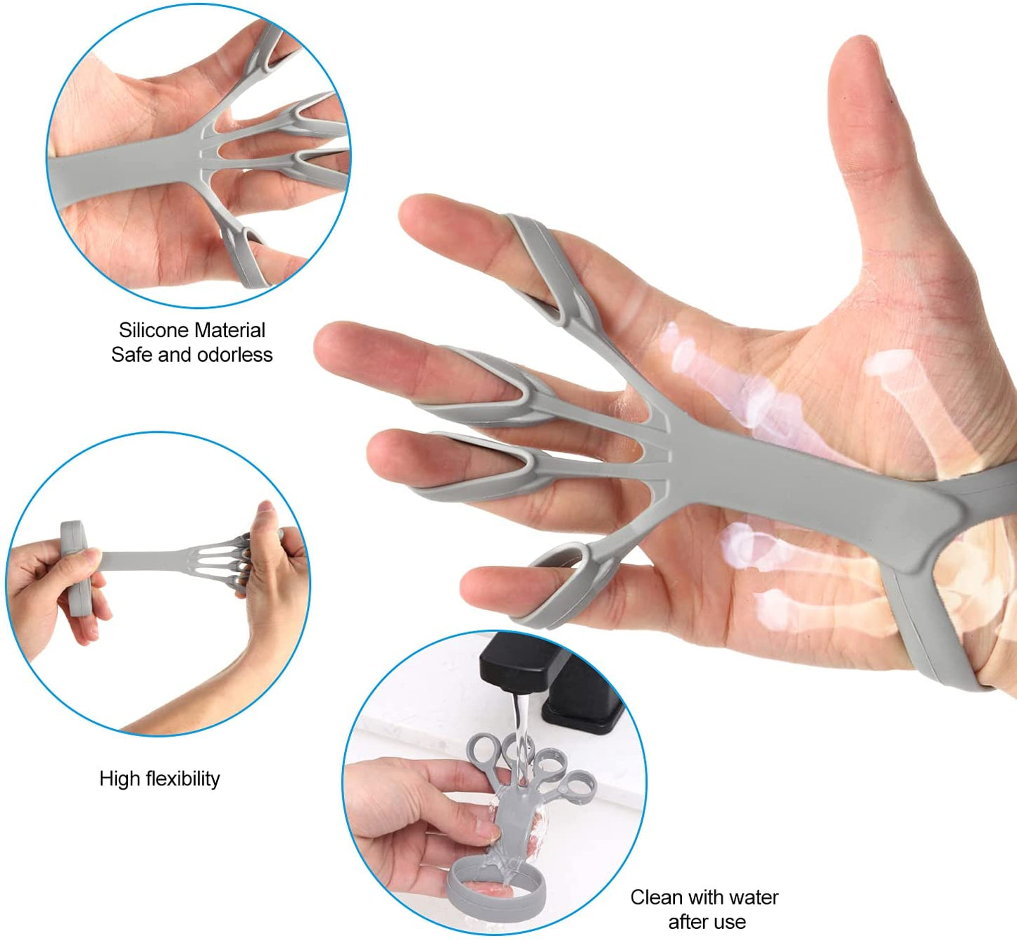 Silicone Grip Device Finger Exercise Stretcher Hand Trainer 