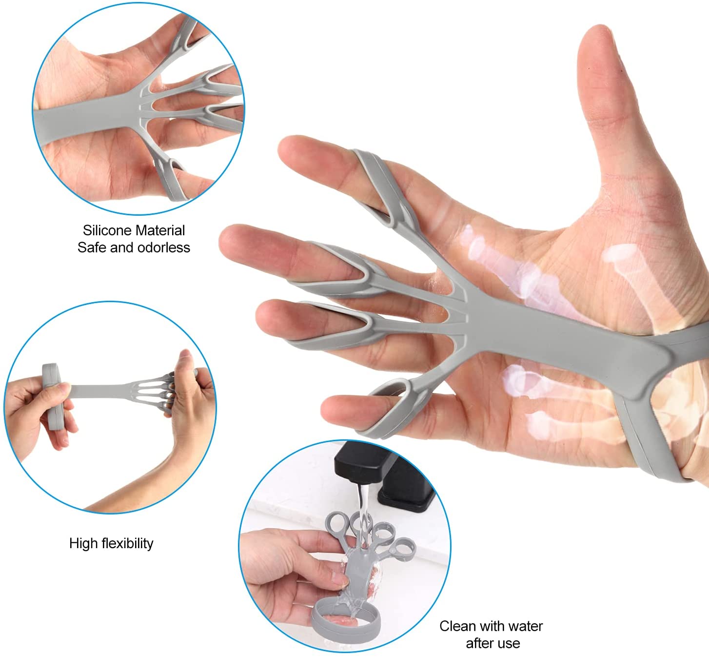 Silicone Grip Device Finger Exercise Stretcher Hand Trainer 